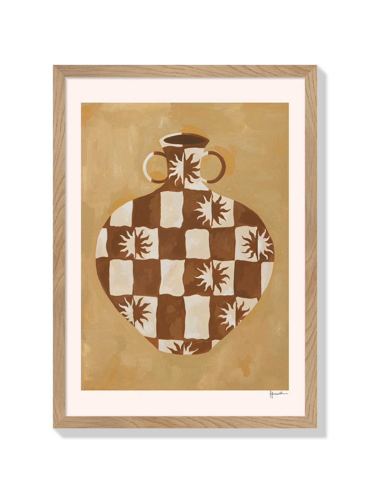Checkered Sun Vase - Frankie Penwill - Natural Frame |frame=Natural Frame|