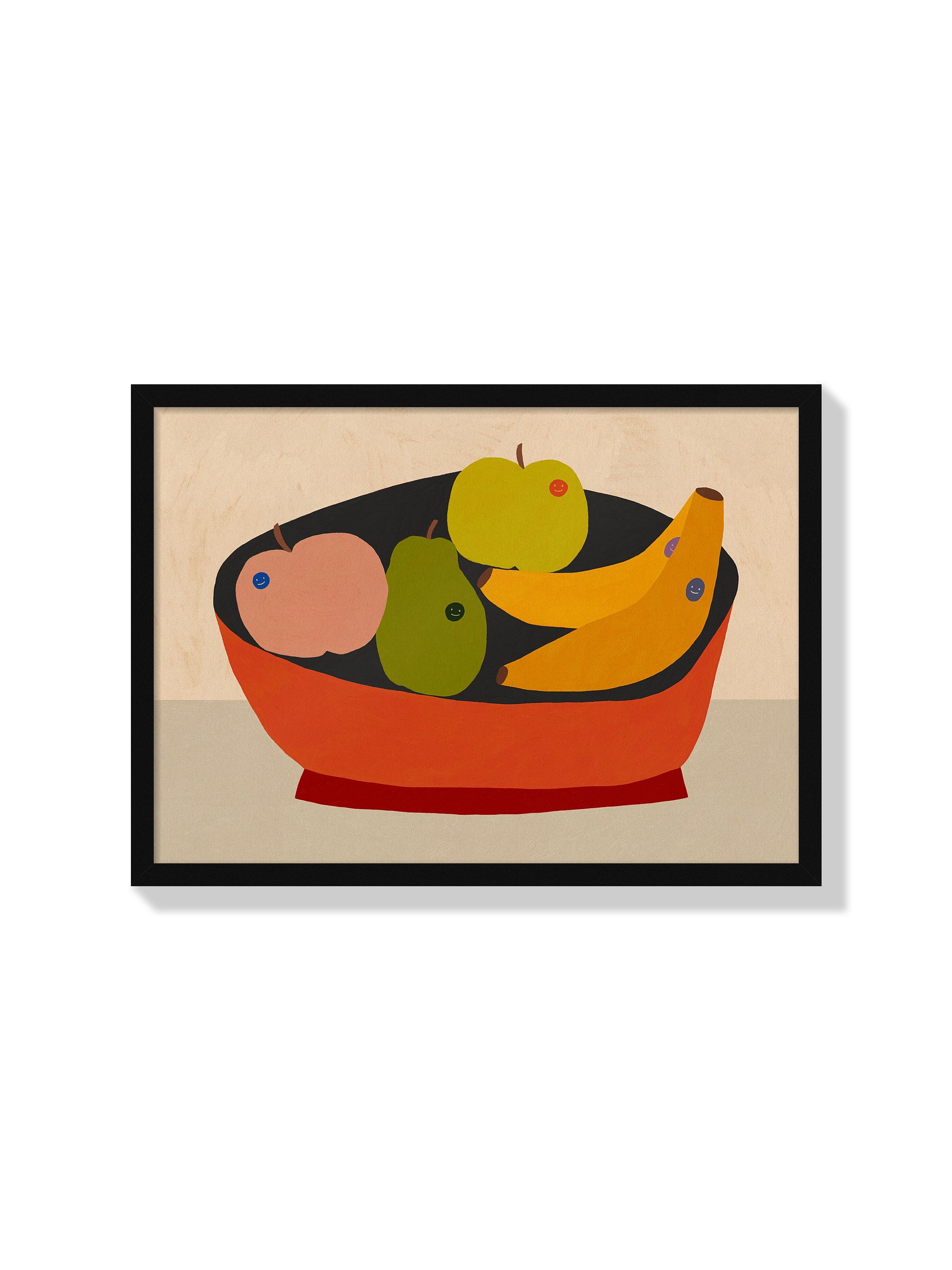 Fruit With Stickers In Fruit Bowl - Sophie Deller - Black Frame |frame=Black Frame|