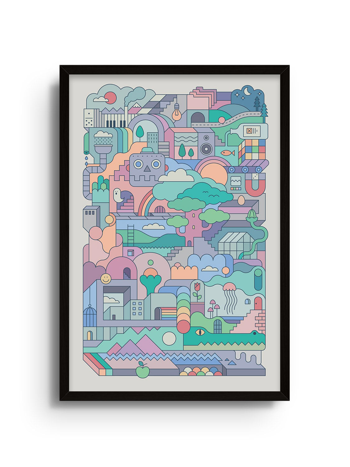 "Oneirism (Daydream) by Rick Crane fine art print in black frame, showcasing an imaginative and dreamy visual experience." |frame=Black Frame|