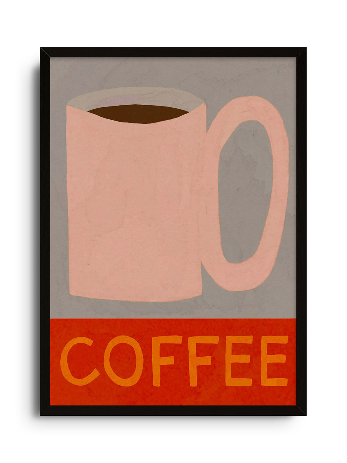 "Coffee" by Sophie Deller in black frame: Fine art print showcasing minimalist design with a striking monochrome aesthetic. |frame=Black Frame|