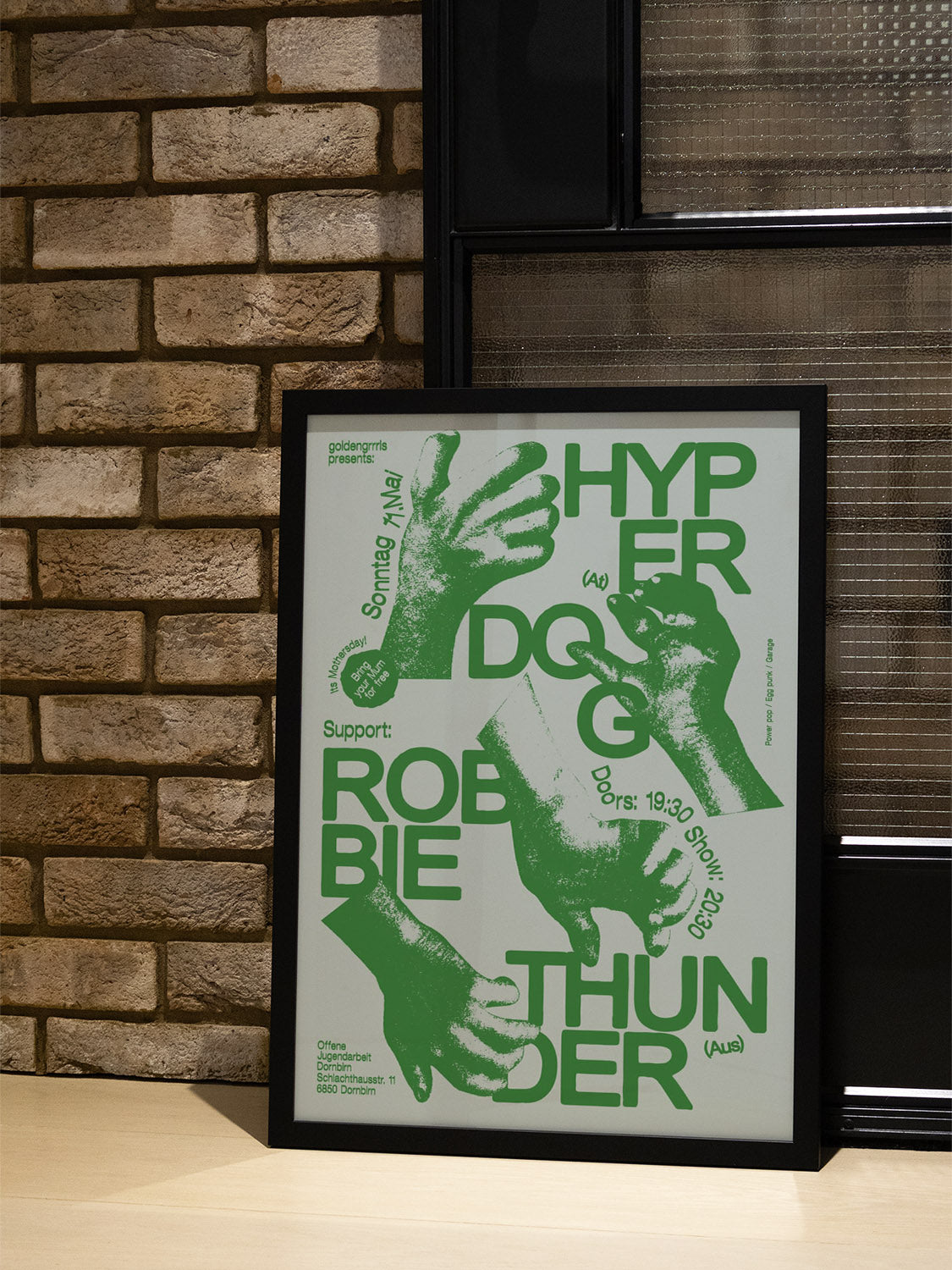 "Hyperdog by Jérôme Bizien in black frame, displayed in styled interior setting" |type=lifestyle|