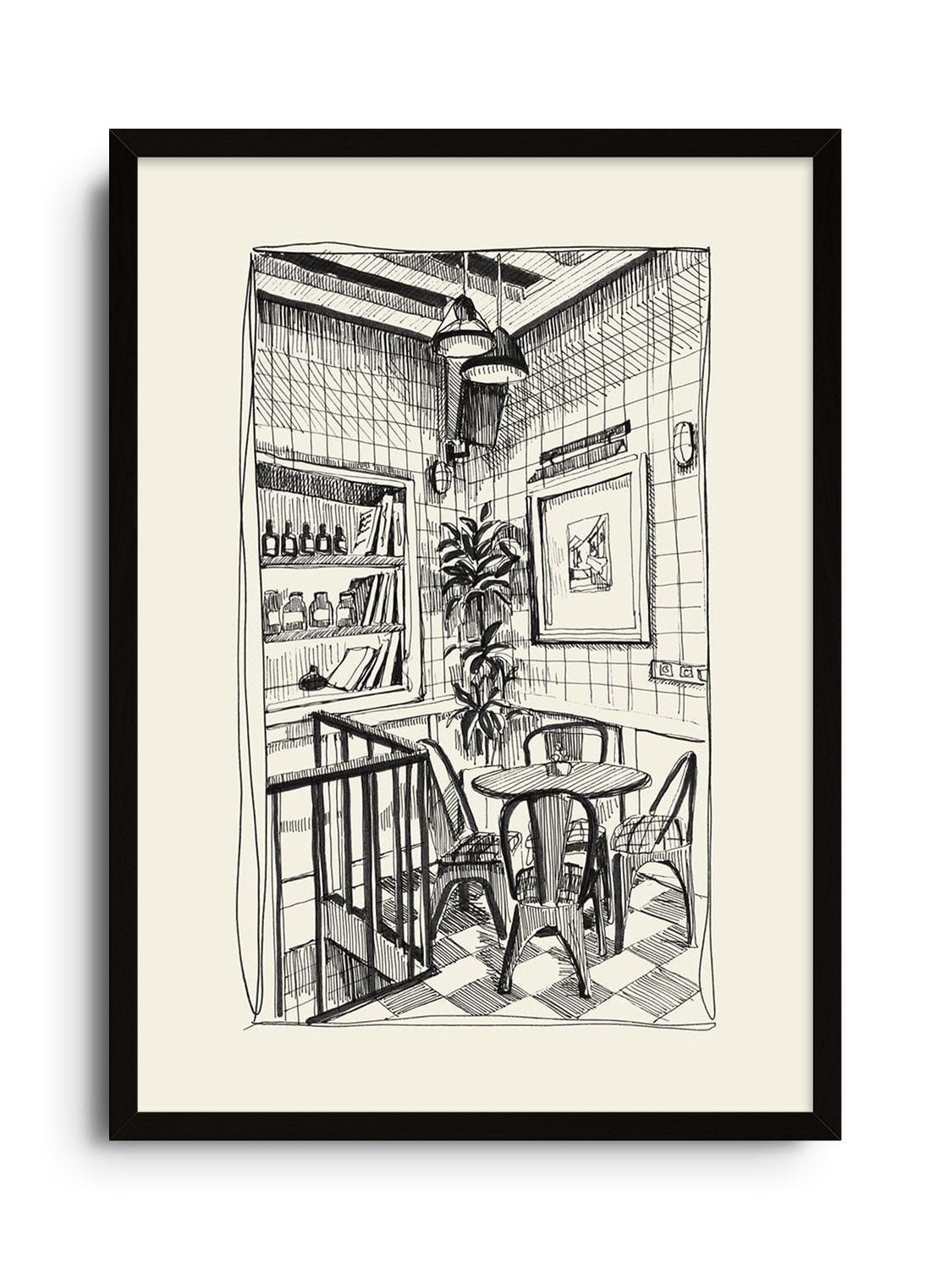 Fine art print "Quiet Corners" by Emma Louise, displayed in black frame. |frame=Black Frame|