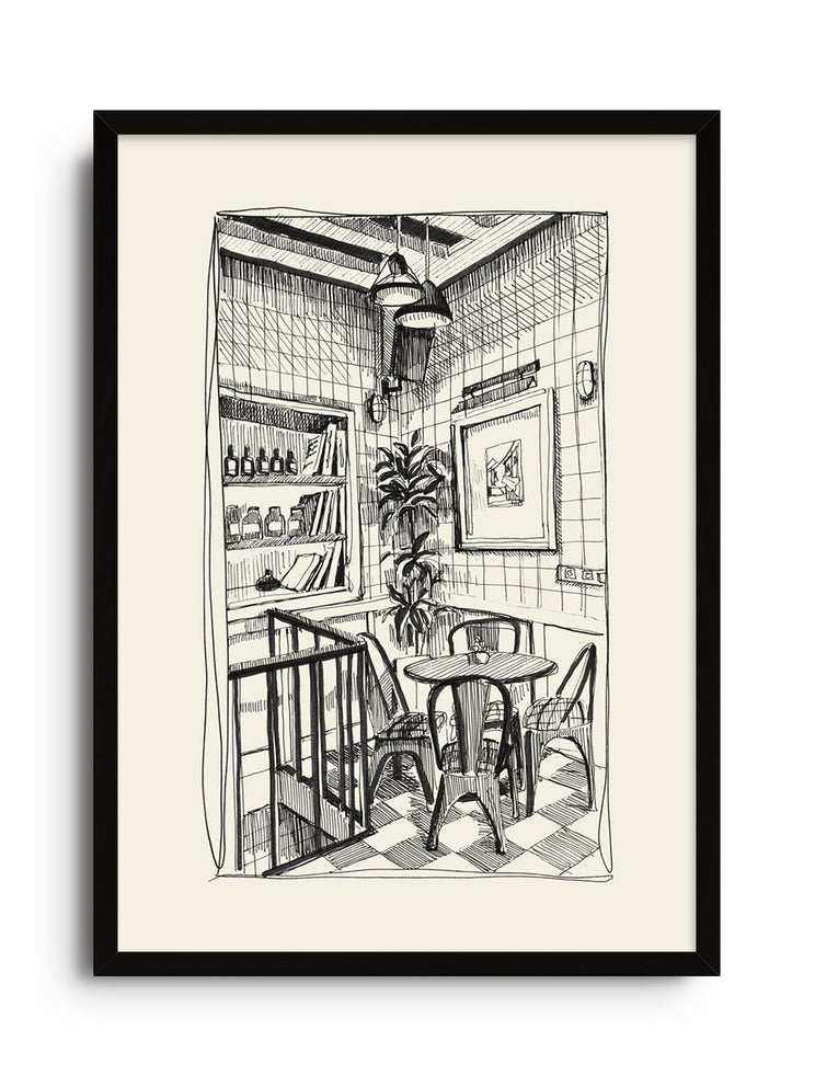 Fine art print "Quiet Corners" by Emma Louise, displayed in black frame. |frame=Black Frame|