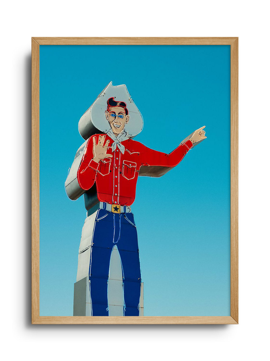 "Head West, Texas" by Philip Jobling fine art print in Natural Frame