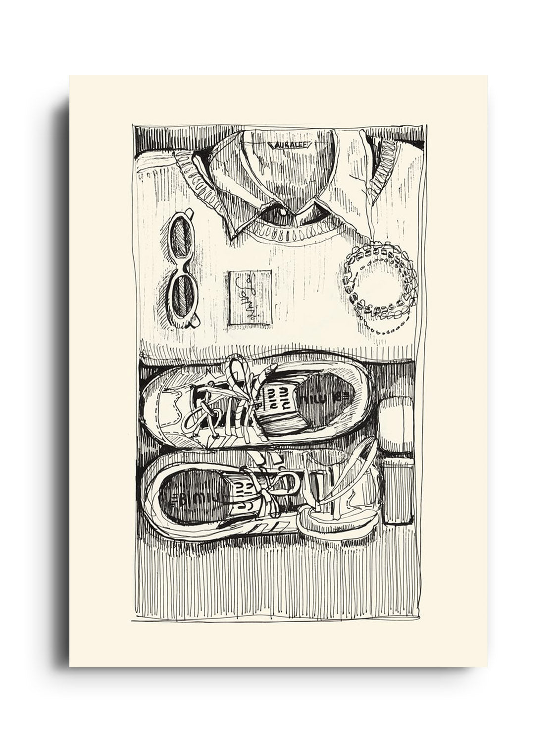 "Daily Flat Lays" by Emma Louise fine art print displayed unframed. |frame=Unframed|