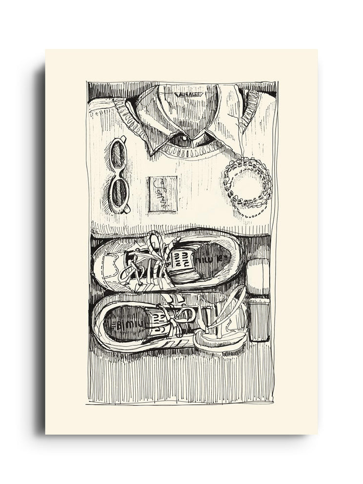 "Daily Flat Lays" by Emma Louise fine art print displayed unframed. |frame=Unframed|