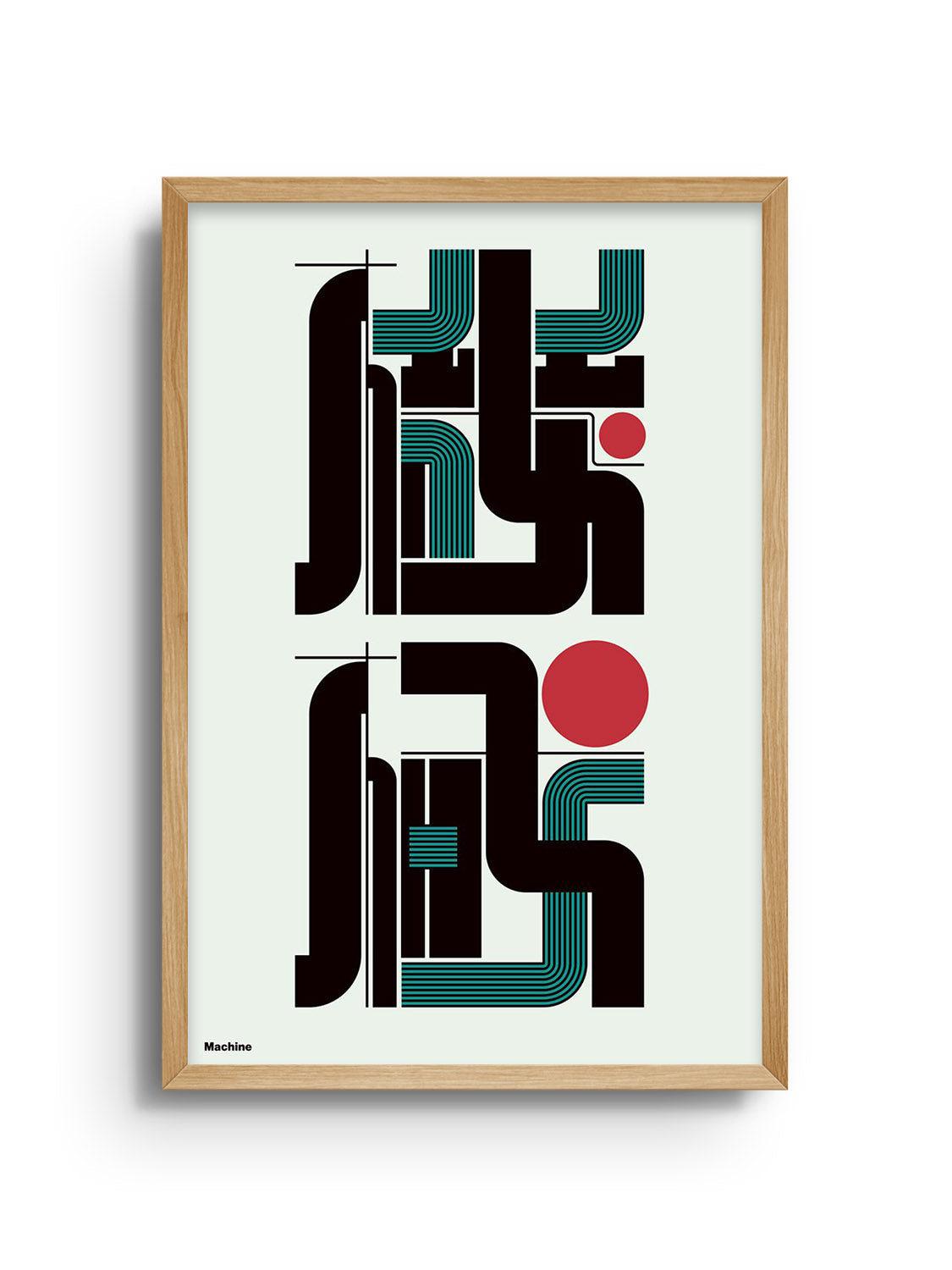 "機械 (machine)" by Kenichi Minami, fine art print in a Natural Frame.