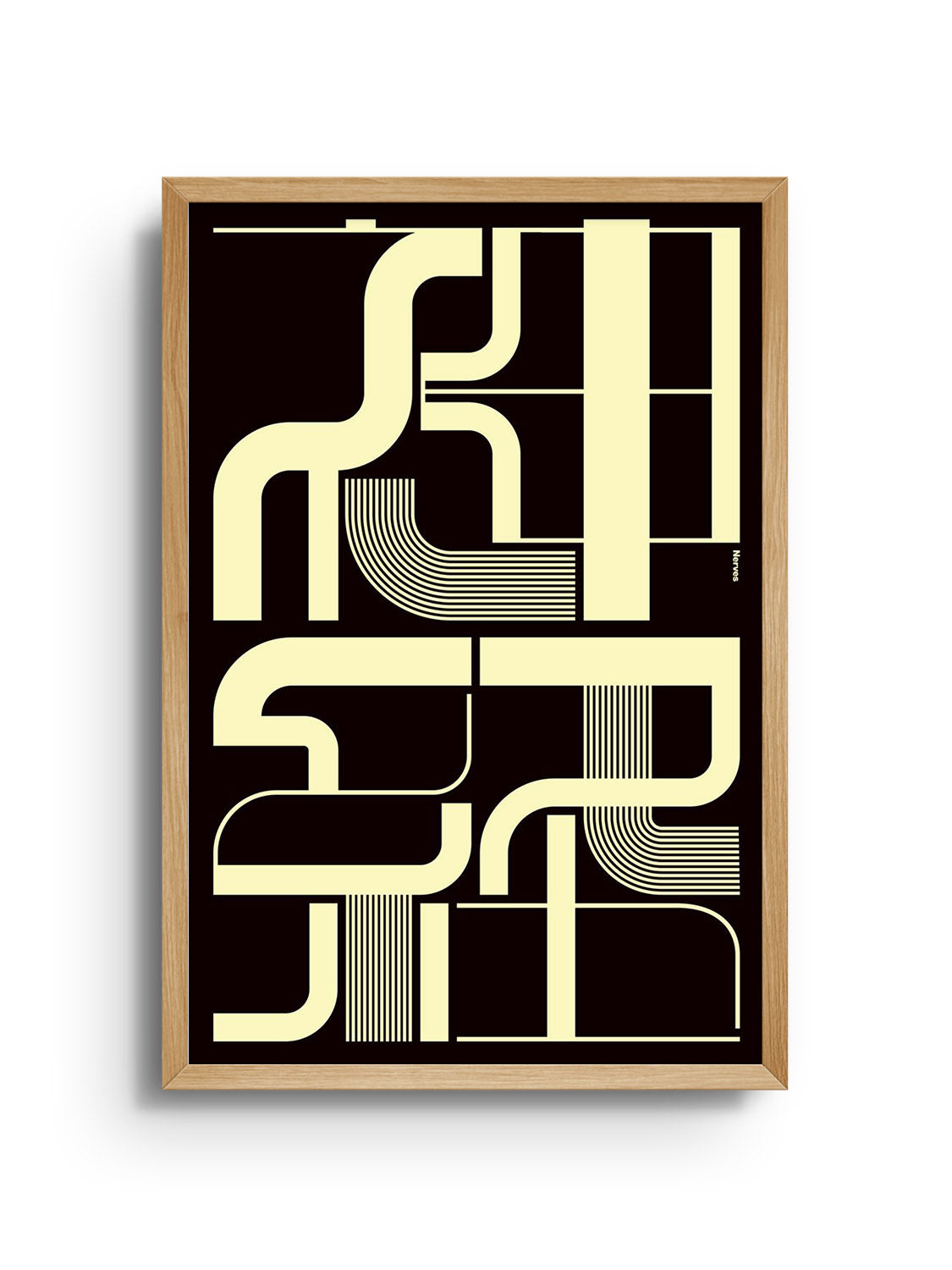 Fine art print "神経 (Nerves)" by Kenichi Minami in a natural frame.
