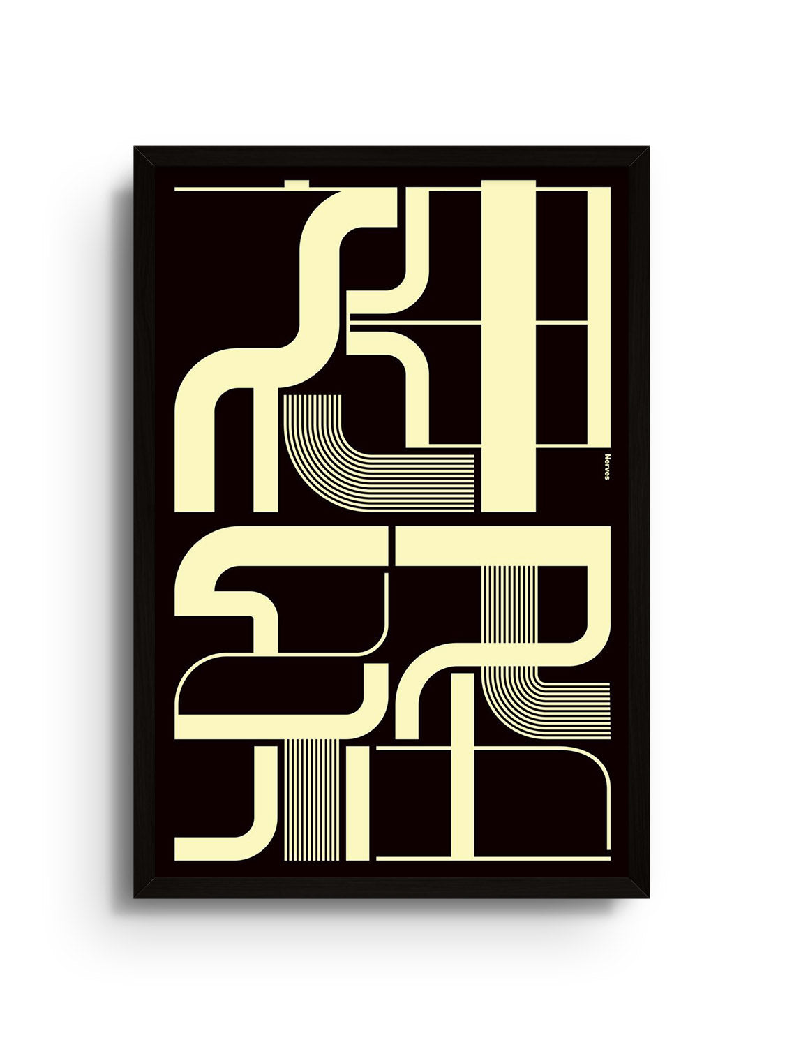 Fine art print "神経 (Nerves)" by Kenichi Minami in black frame.