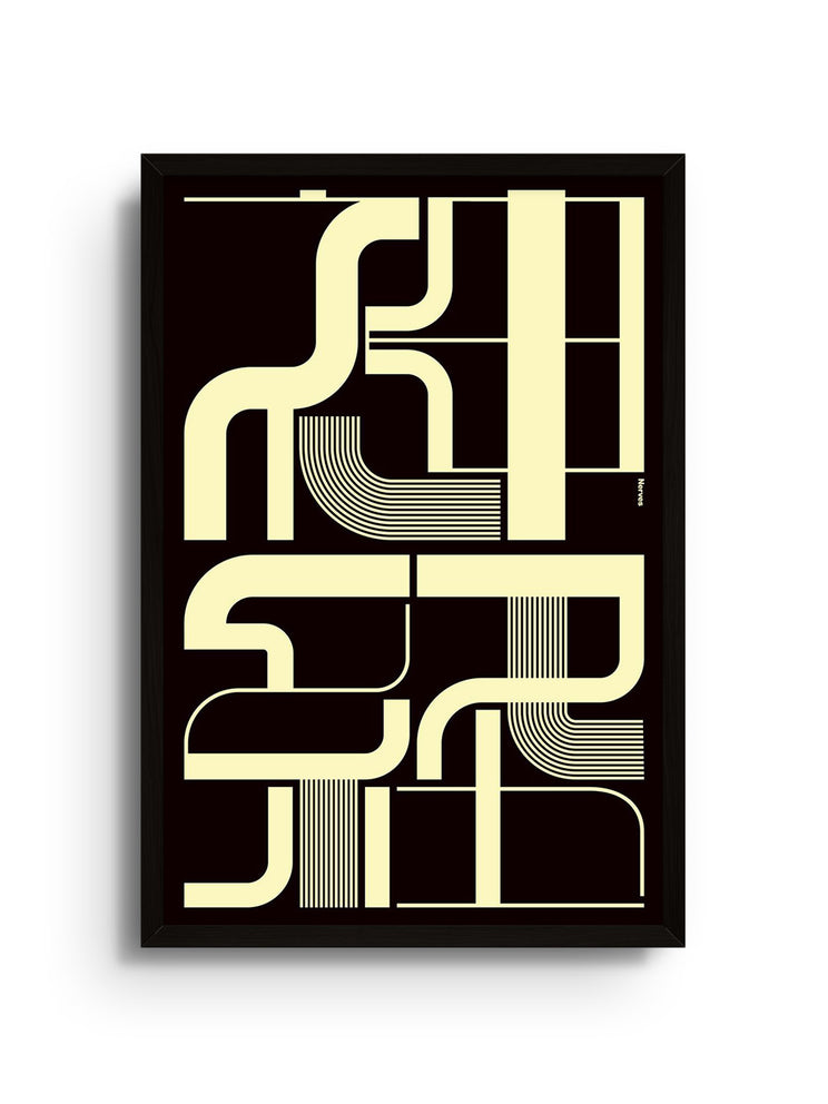 Fine art print "神経 (Nerves)" by Kenichi Minami in black frame.