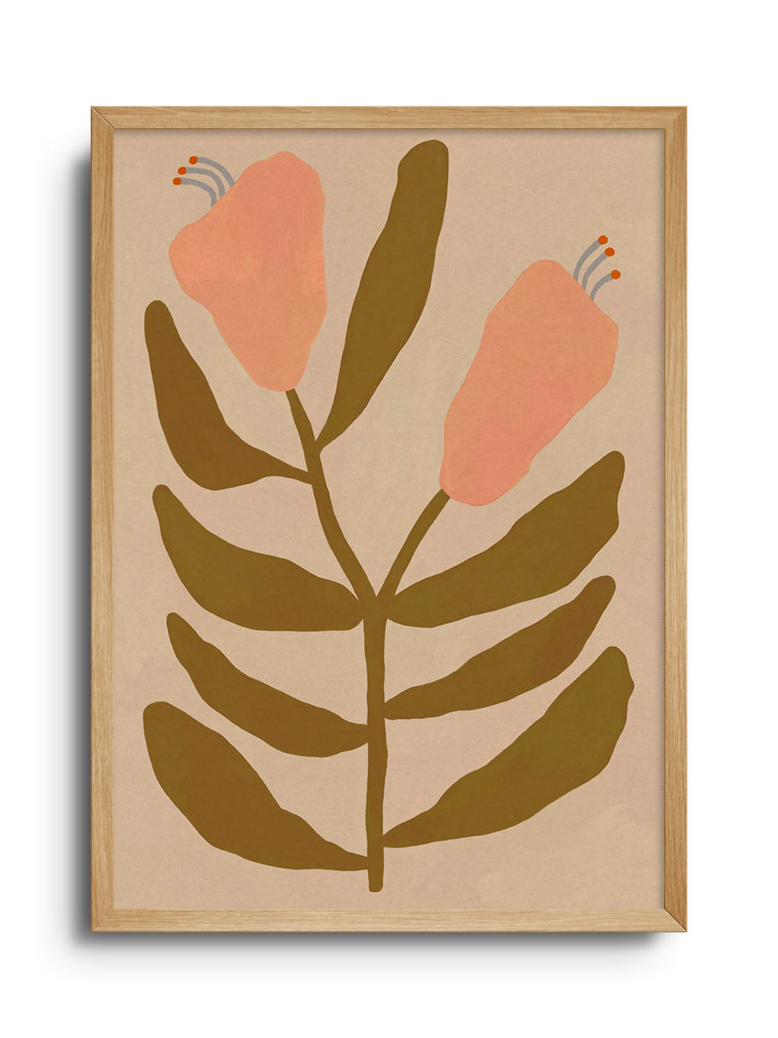 "Pretty And Pink" fine art print by Sophie Deller in a natural frame. |frame=Natural Frame|