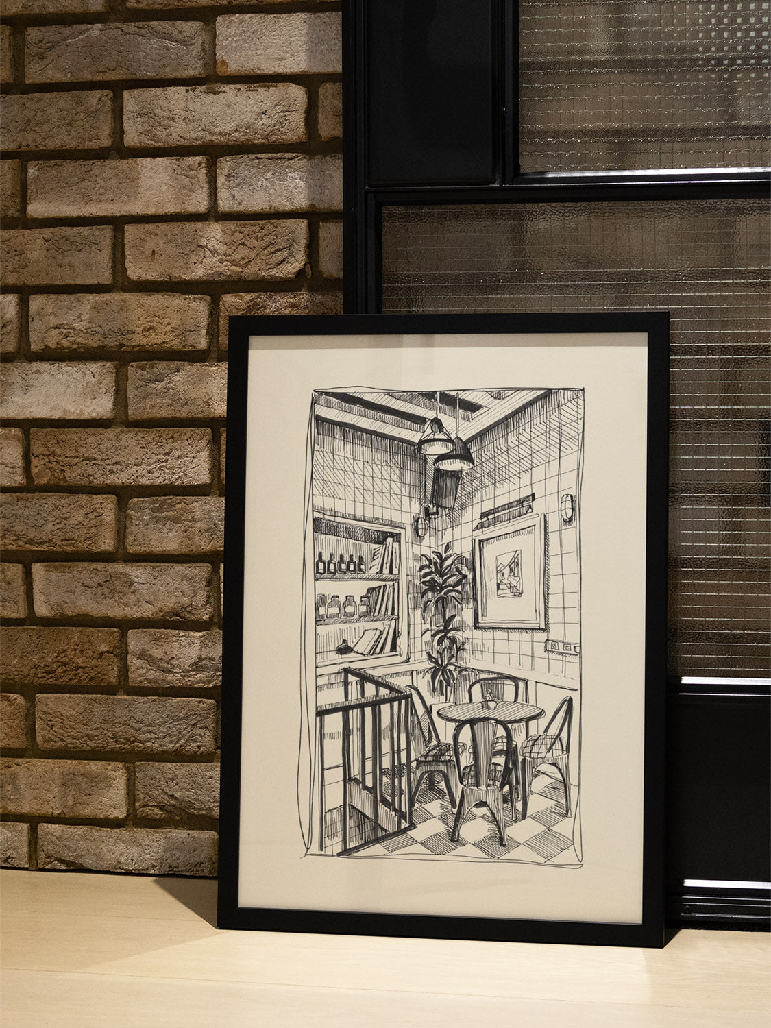 "Quiet Corners" by Emma Louise, fine art print in white frame displayed in a stylish interior setting. |type=lifestyle|