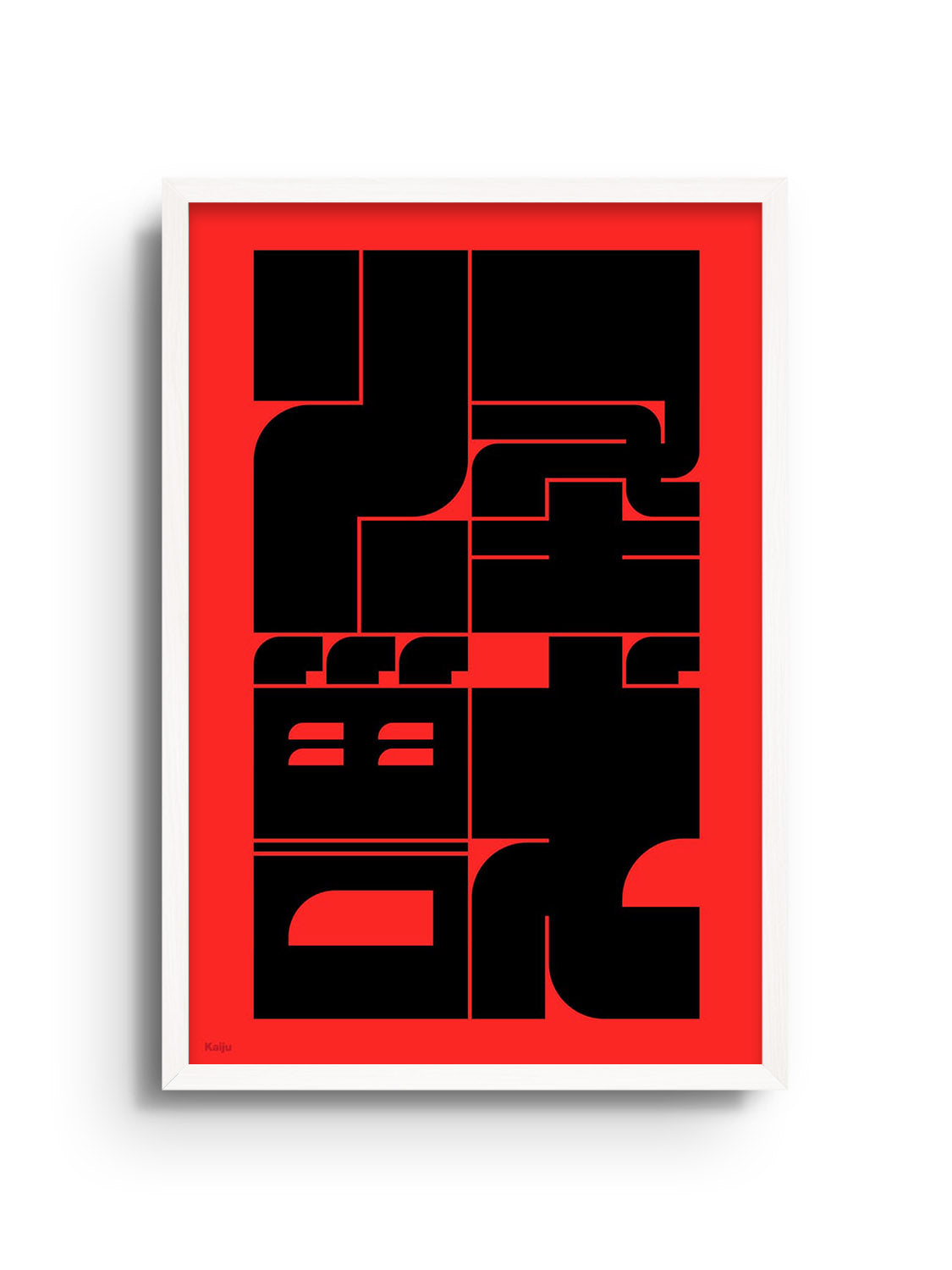 "怪獣 (Kaiju)" by Kenichi Minami fine art print in white frame. |frame=White Frame|