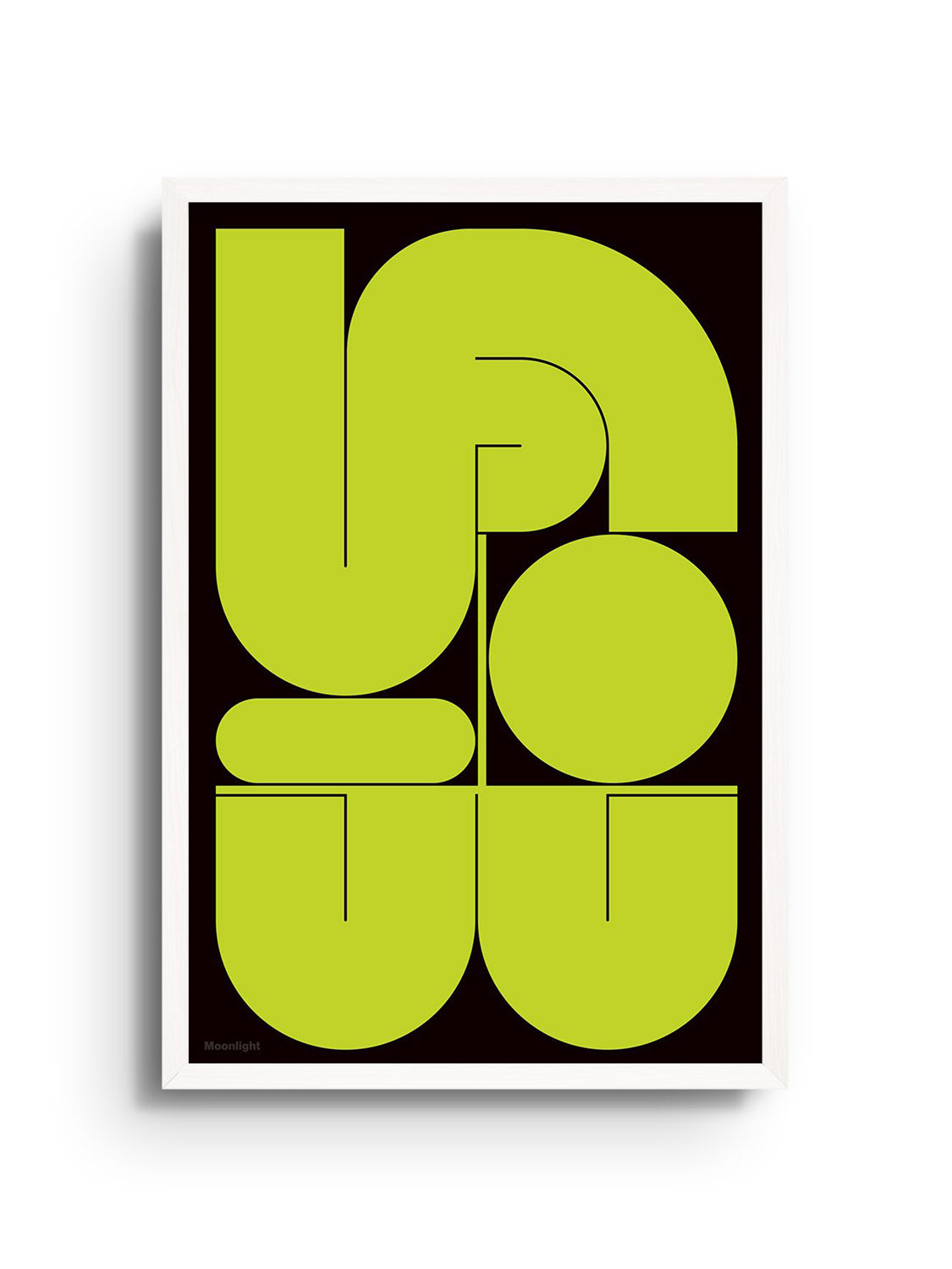 "月光 (Moonlight)" by Kenichi Minami in white frame, fine art print featuring serene night scene with soft moonlight