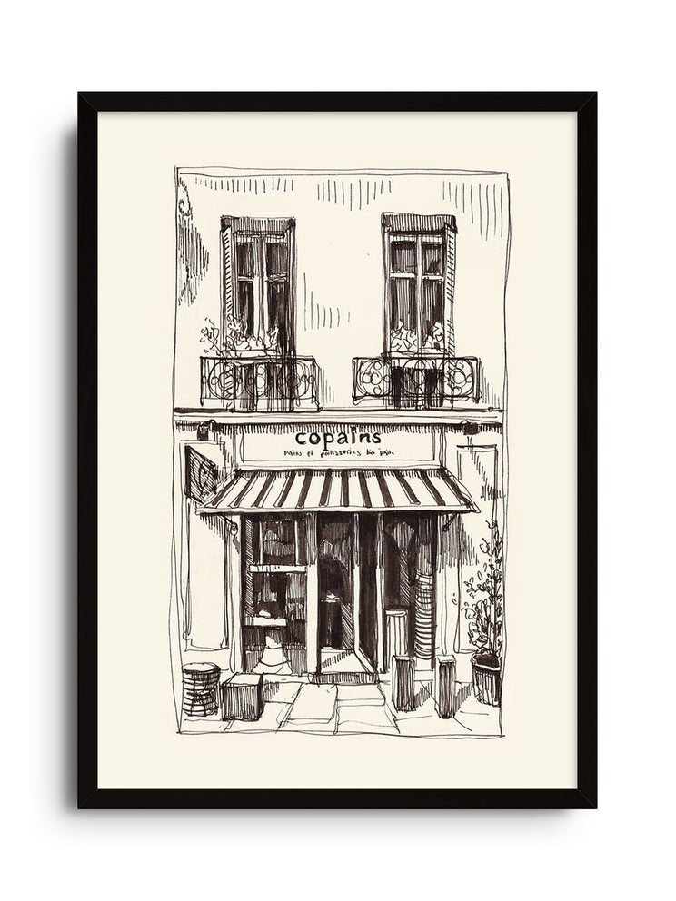Fine art print "Copains" by Emma Louise in black frame. |frame=Black Frame|