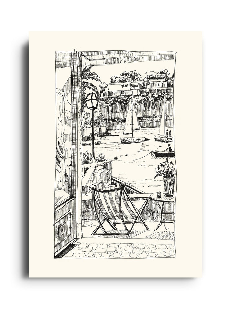 "Balcony In Italy" fine art print by Emma Louise, shown as an unframed print. |frame=Unframed|