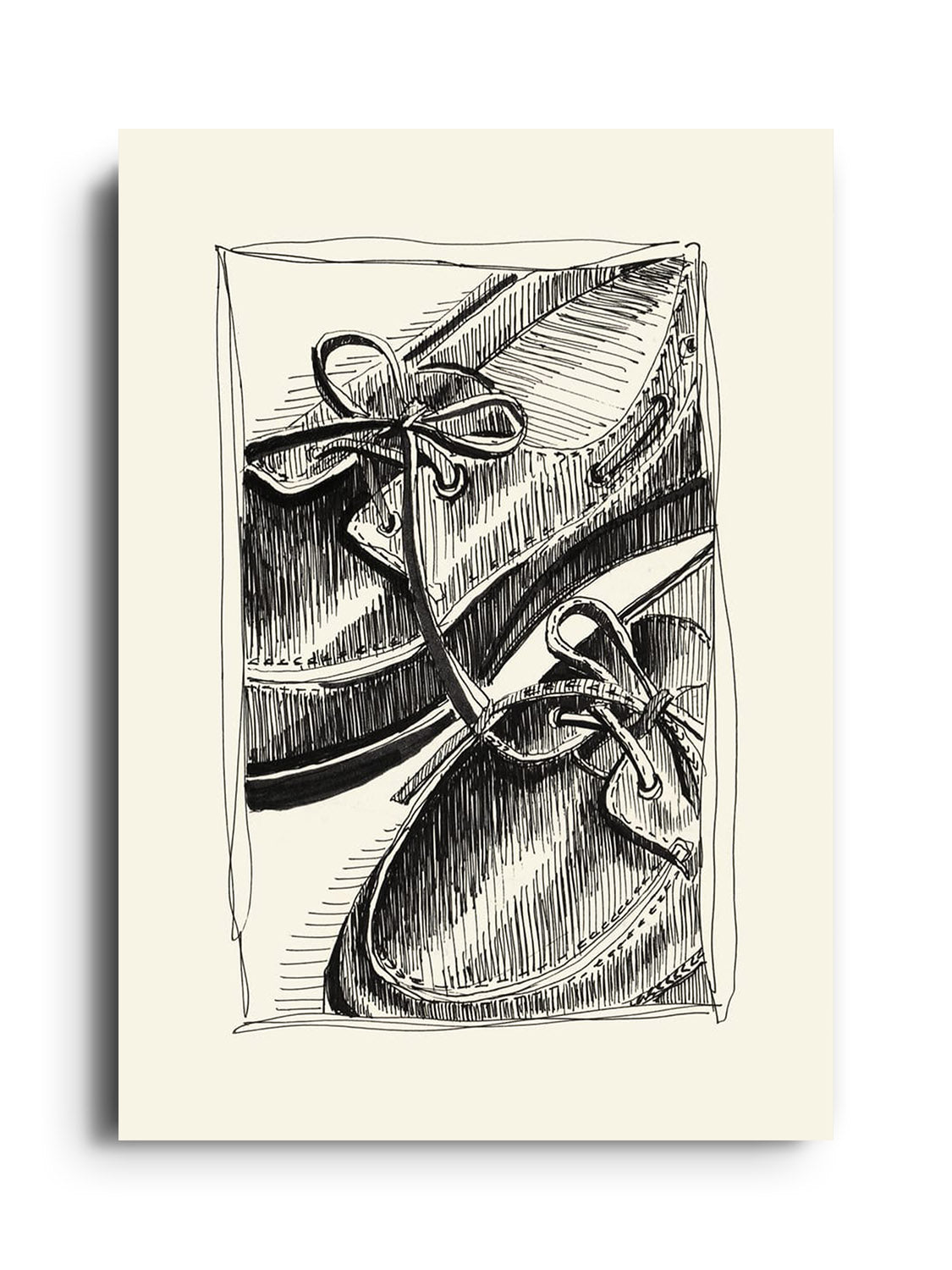 "Boat Shoes" by Emma Louise, fine art print unframed: captivating boating scene depicted with intricate detail |frame=Unframed|
