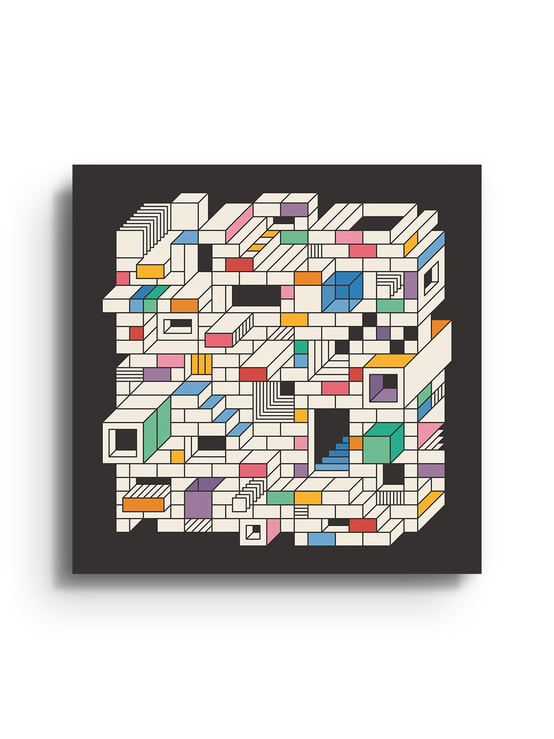 Unframed fine art print "Mental Block 06" by Rick Crane displaying geometric abstract patterns. |frame=Unframed|