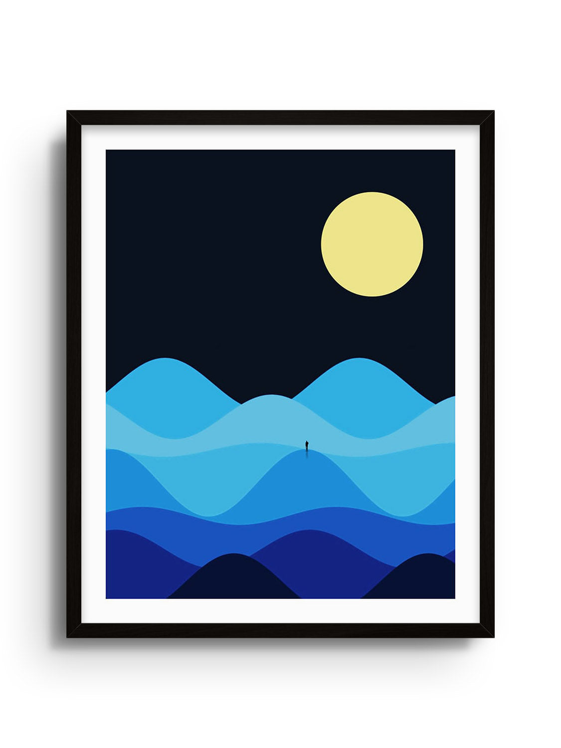 "Arrangements In Blue" by Michael Strevens, fine art print in black frame |frame=Black Frame|