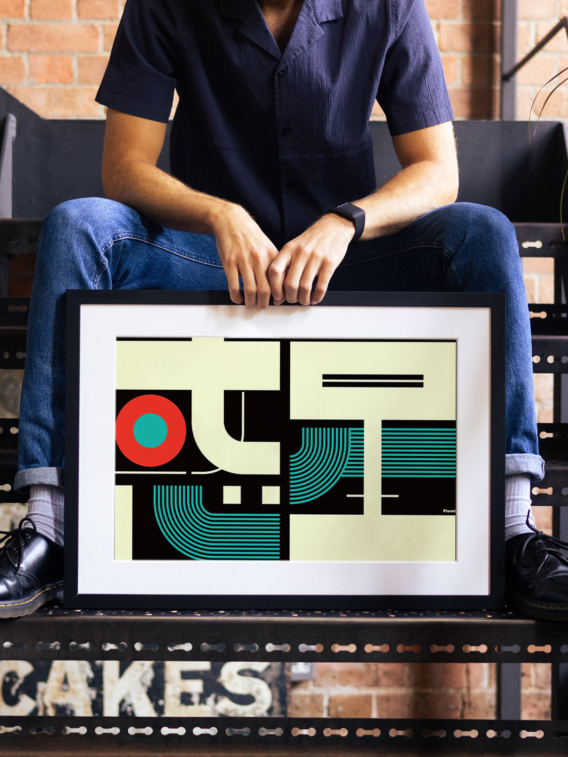 "惑星#2 by Kenichi Minami in black frame, displayed in styled interior setting" |type=lifestyle|