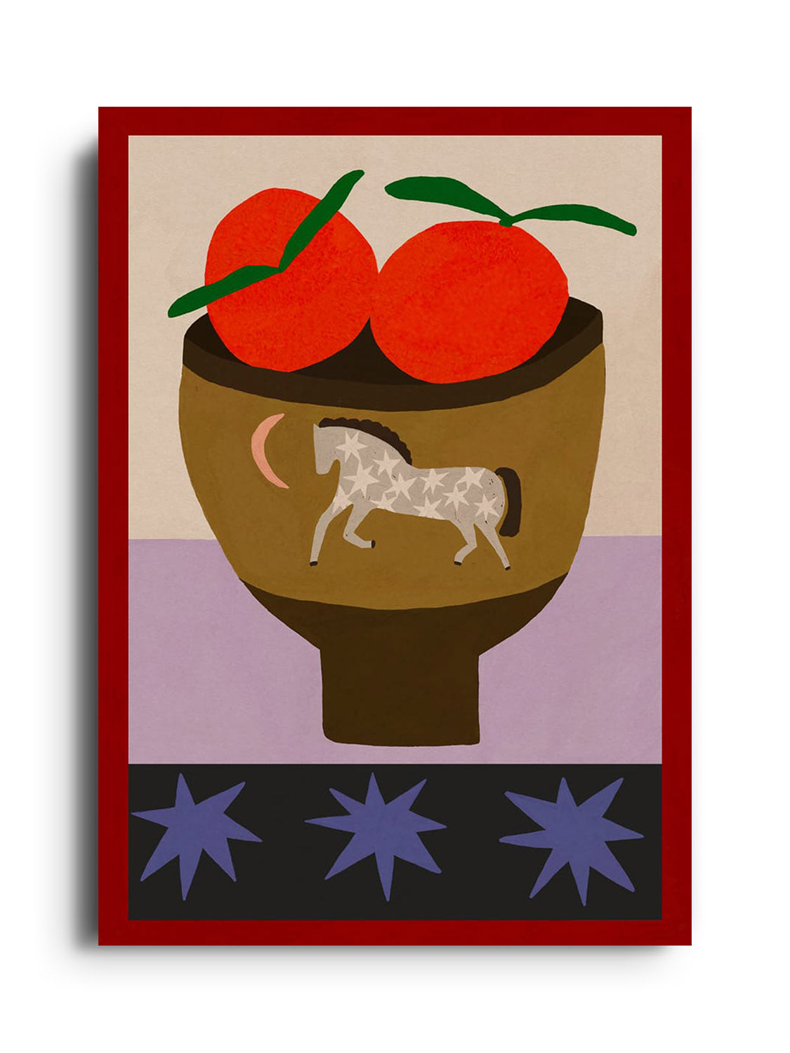 "Oranges In A Vase" by Sophie Deller, fine art print displayed unframed, showcasing vibrant oranges in a vase. |frame=Unframed|