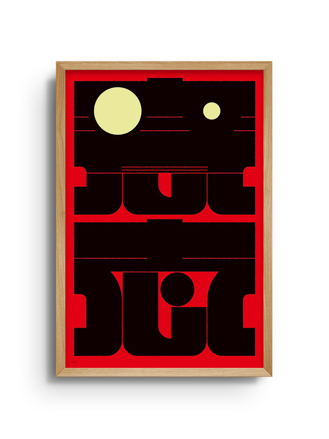 "意志 (Will)" by Kenichi Minami in a Natural Frame, showcasing minimalistic Japanese art style and elegant design.