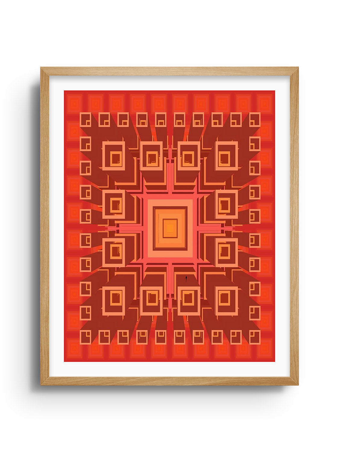 Fine art print "Built Around" by Michael Strevens in Natural Frame.