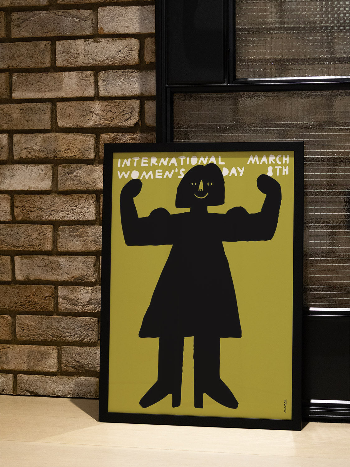 "March 8th | International Women's Day" by Bartosz Mamak in black frame displayed in a styled interior setting |type=lifestyle|