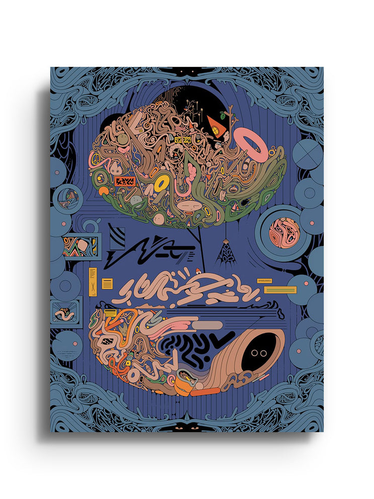 Ori Toor's "Treetrovert" fine art print displayed unframed, showcasing intricate tree patterns and organic shapes. |frame=Unframed|