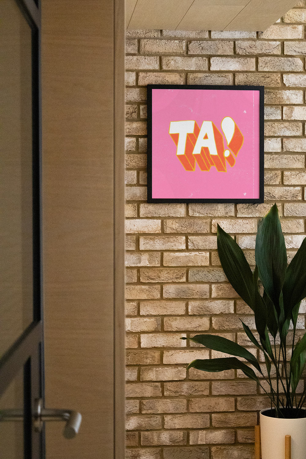 "Artwork 'TA!' by Sophia Sky displayed in modern interior, fine art print in black frame." |type=lifestyle|