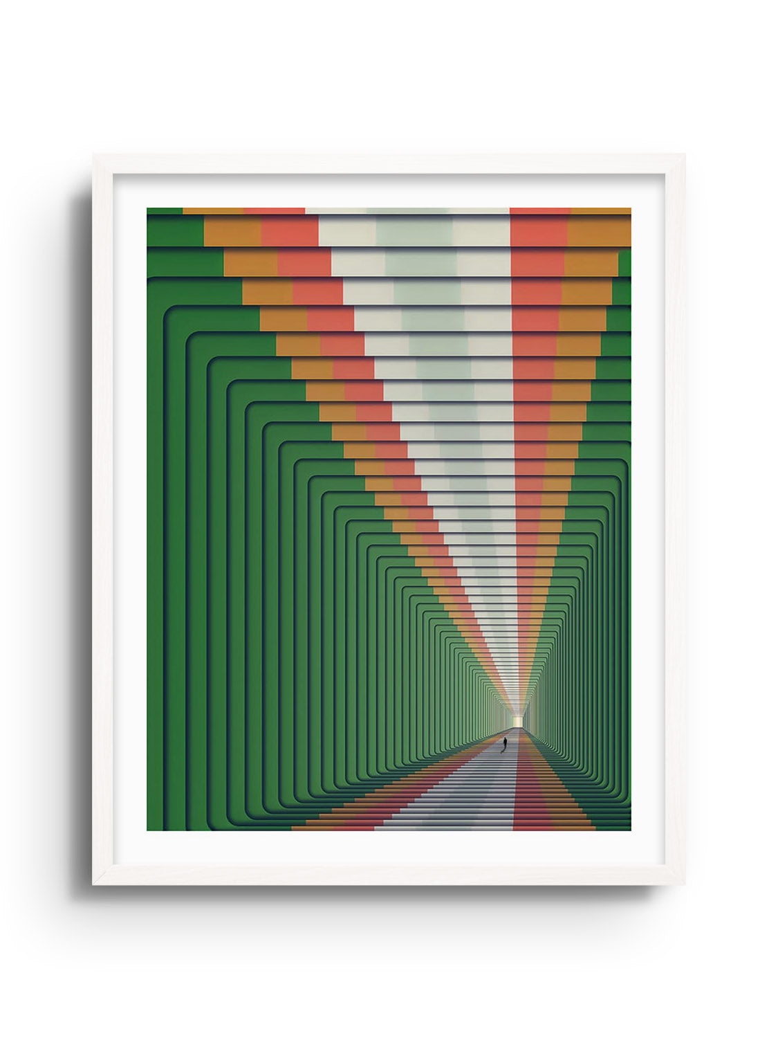 Fine art print "Legacy User" by Michael Strevens in white frame, showcasing its elegant design and minimalist style. |frame=White Frame|