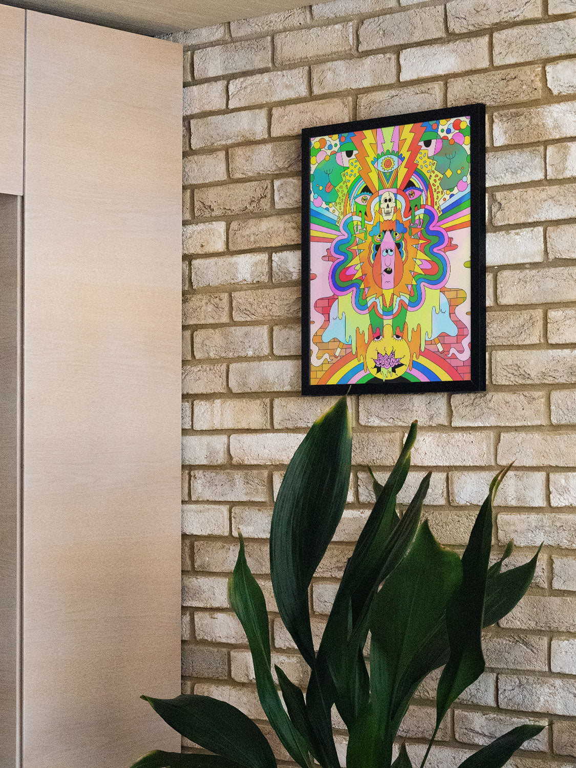 "Transcendovision" by James Carey in black frame displayed in a styled interior setting. |type=lifestyle|