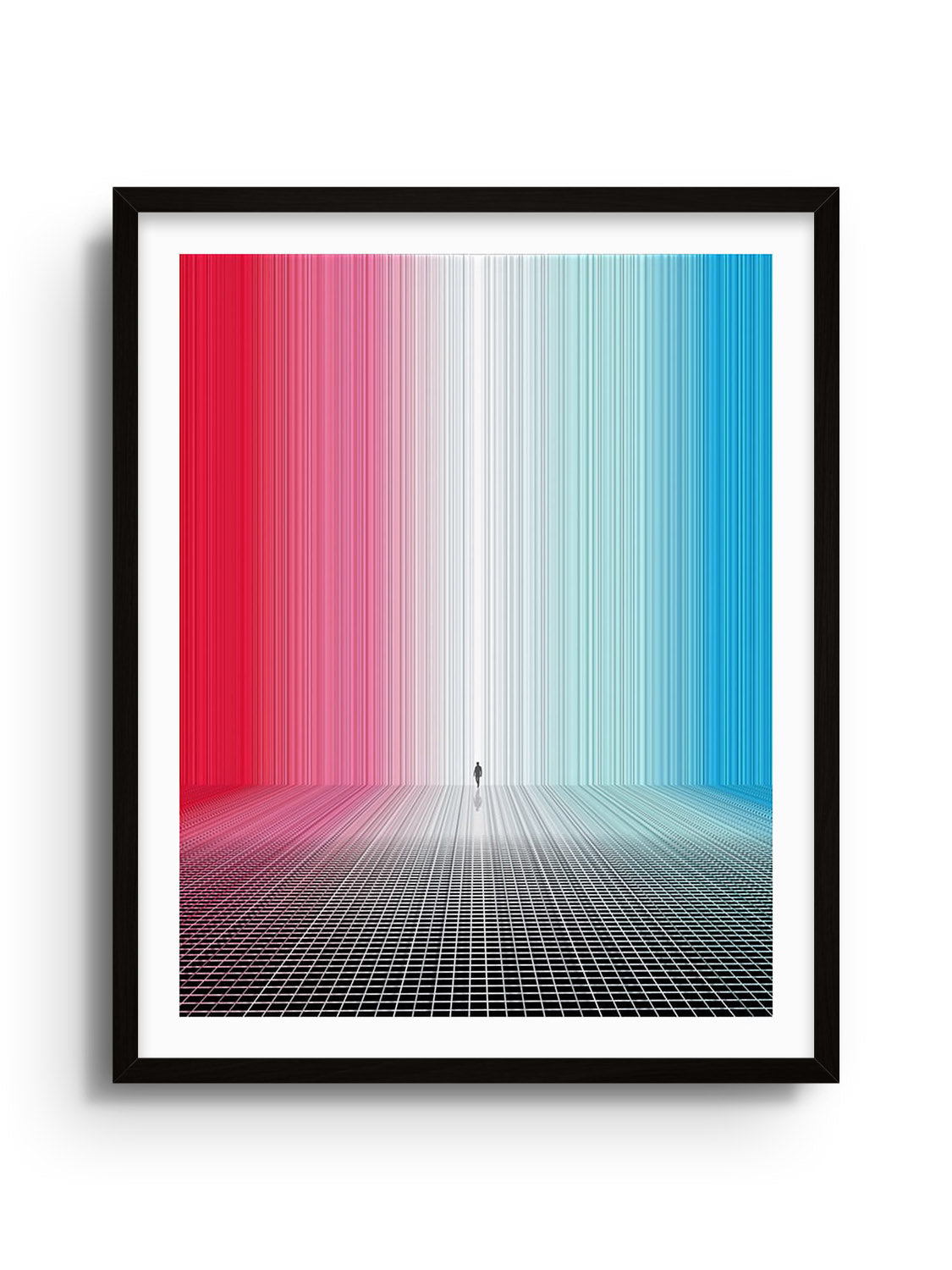 "Between States" by Michael Strevens fine art print in black frame, showcasing contemporary abstract design. |frame=Black Frame|