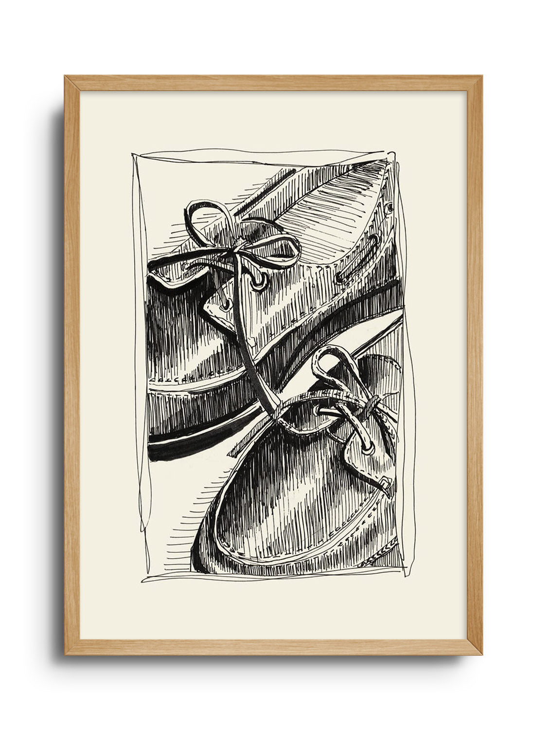 "Boat Shoes" by Emma Louise fine art print in natural frame |frame=Natural Frame|