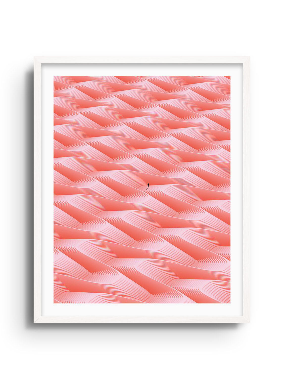 "Walking The Same Thought" by Michael Strevens fine art print in white frame.