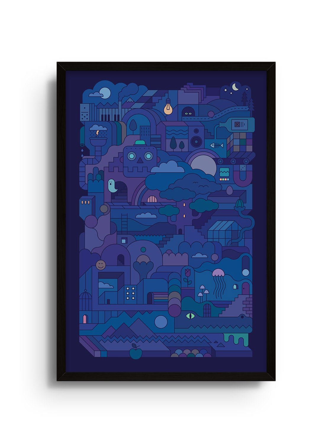 Fine art print "Oneirism (Nightmare)" by Rick Crane in black frame, featuring a unique dream-like visual style. |frame=Black Frame|