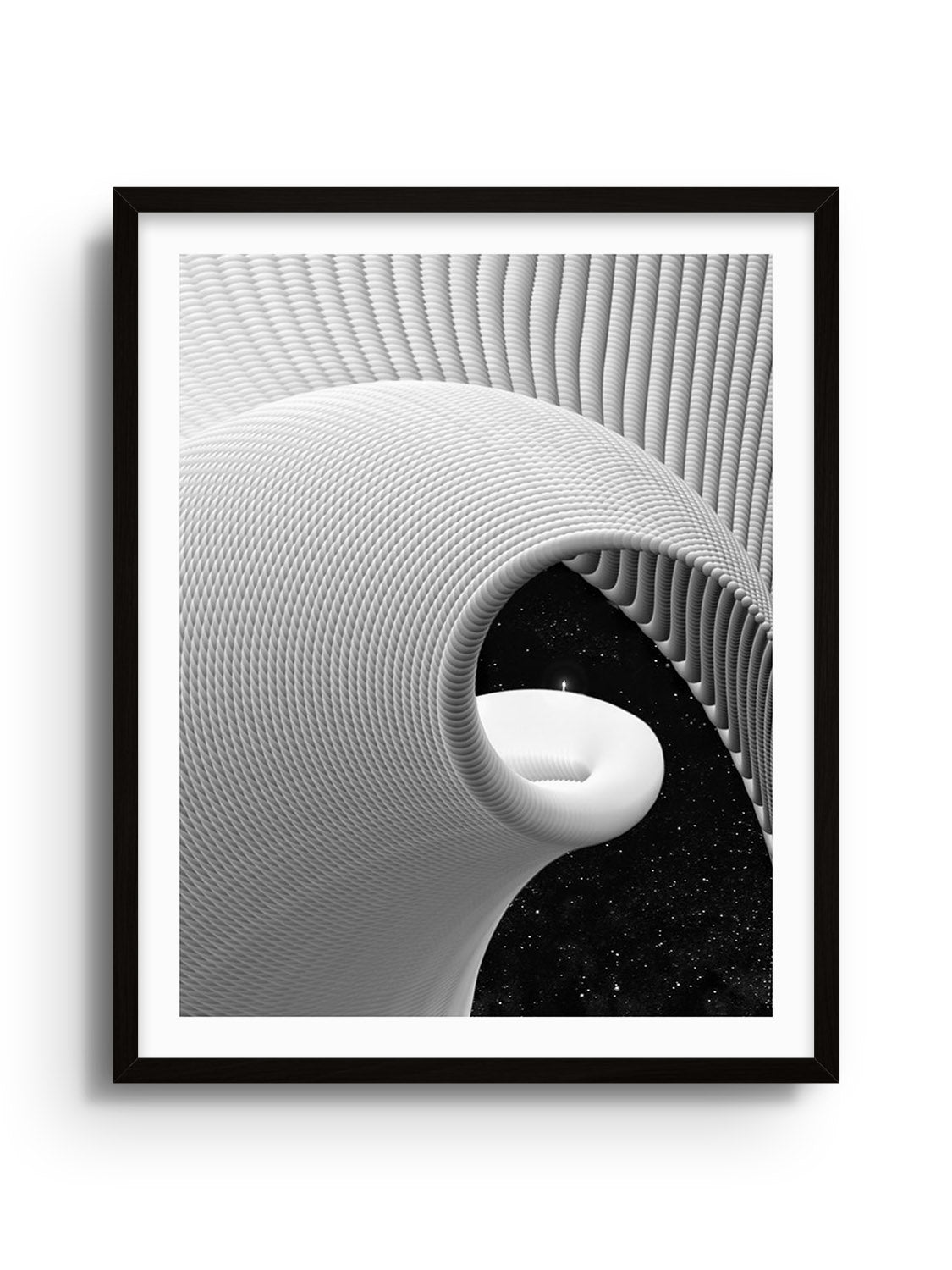 "User Flow" by Michael Strevens, fine art print in black frame displaying dynamic abstract design.