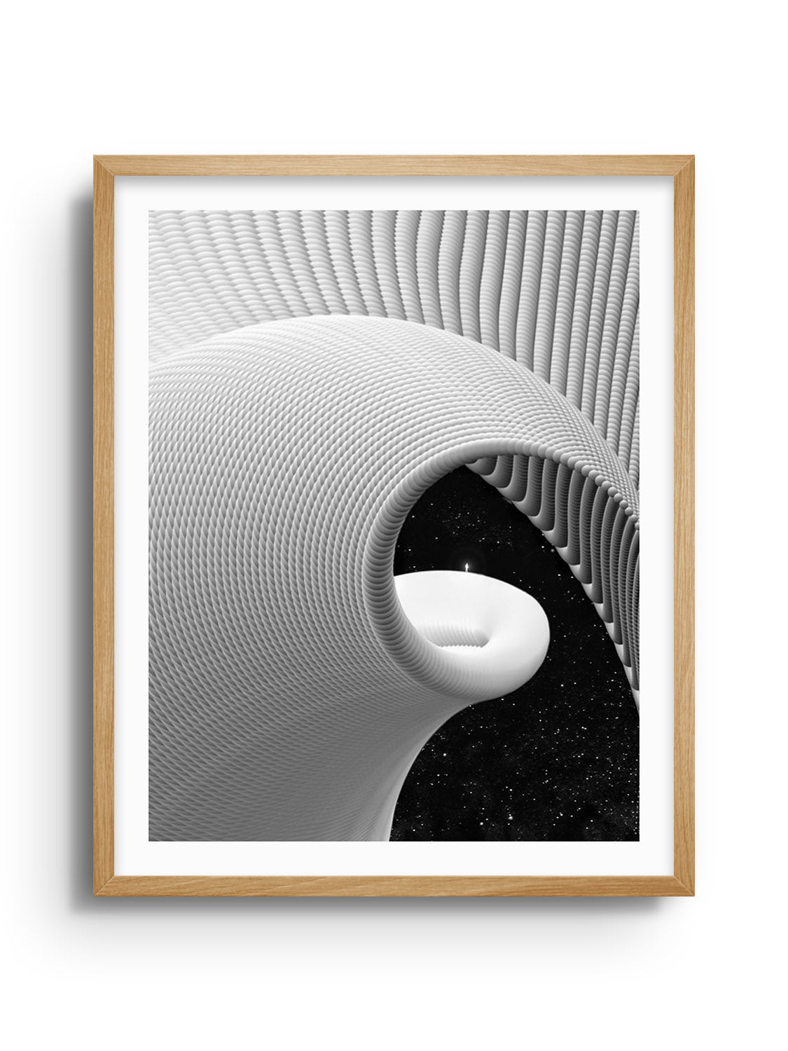 "User Flow" by Michael Strevens, fine art print in natural frame, detailed design elements in soothing tones