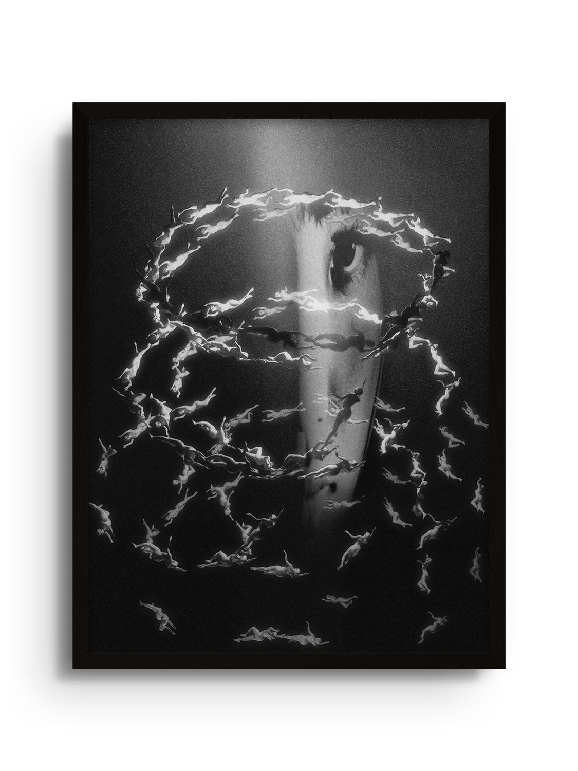 "Year of the Snake" by Denisa Rahma fine art print displayed in black frame.