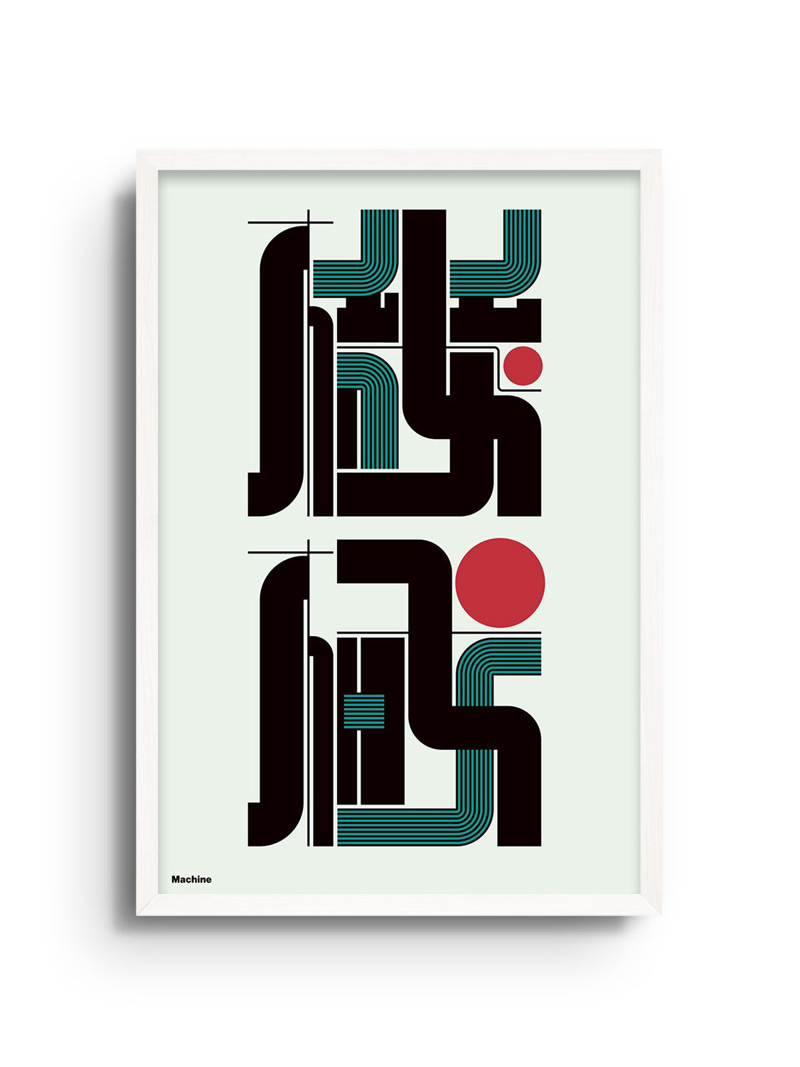 Fine art print "機械 (machine)" by Kenichi Minami in white frame.