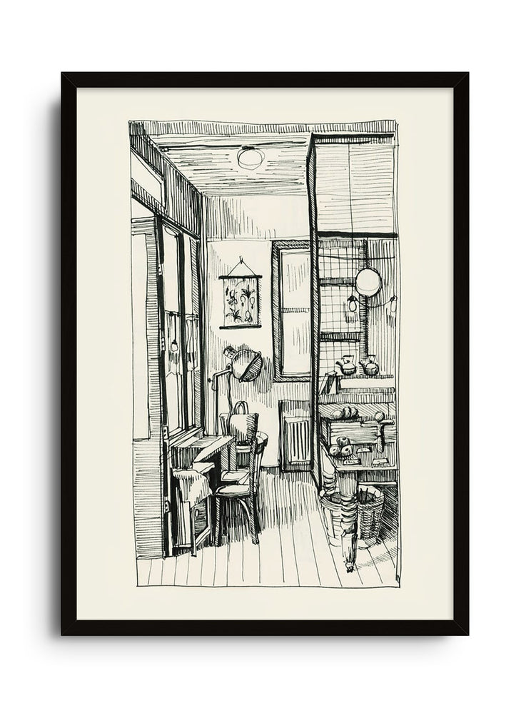 "Interiors" by Emma Louise, fine art print in black frame. |frame=Black Frame|