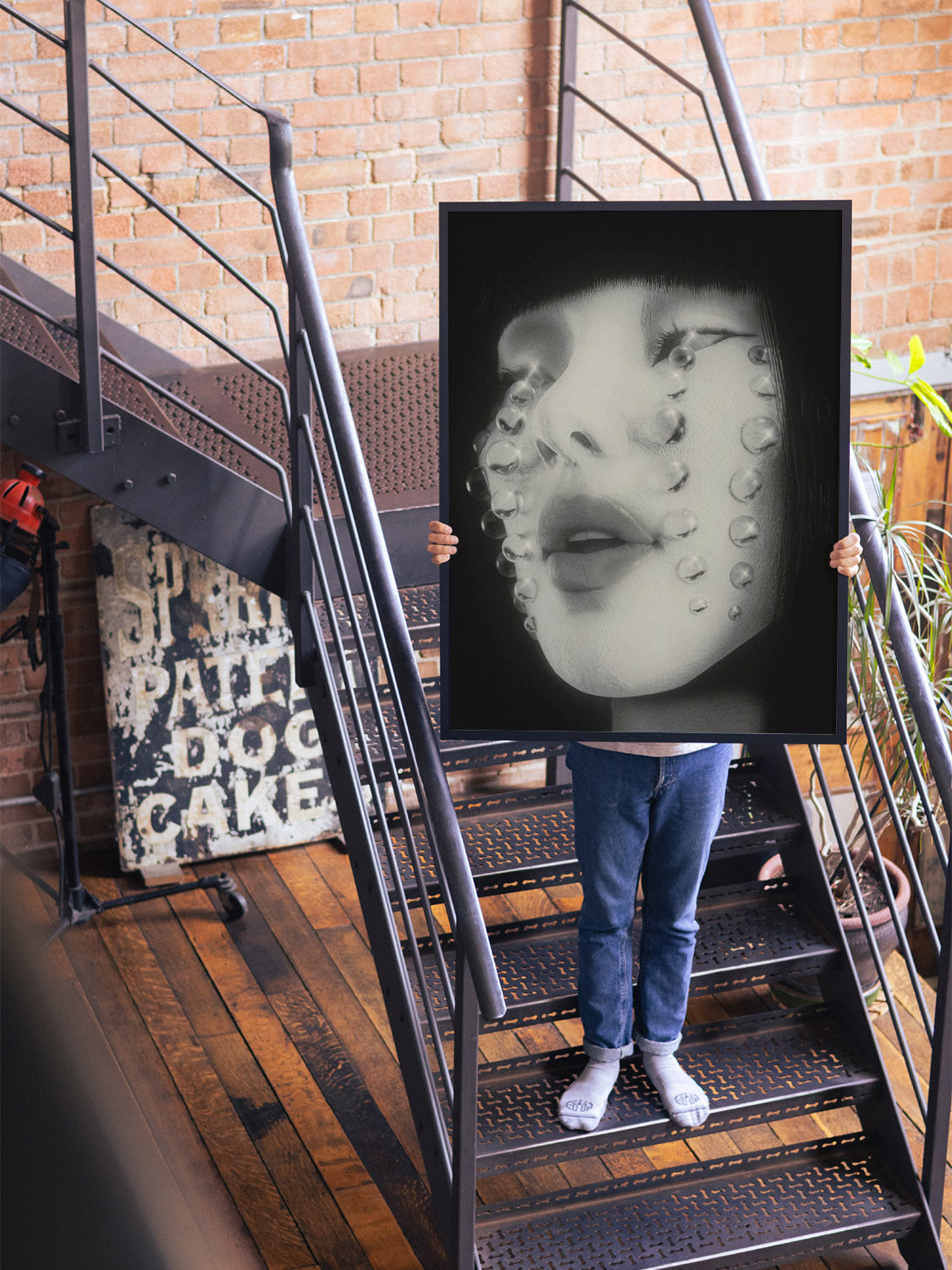 "Tears of Joy" by denisa rahma, fine art print in white frame, styled interior setting.