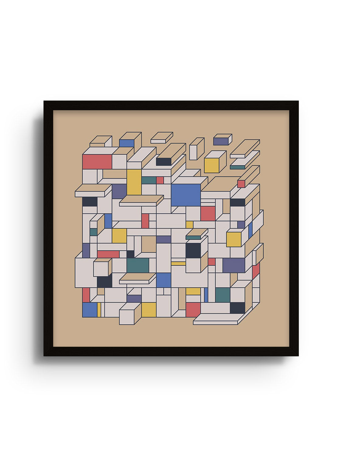 "Mental Block 13" by Rick Crane in black frame, fine art print. |frame=Black Frame|