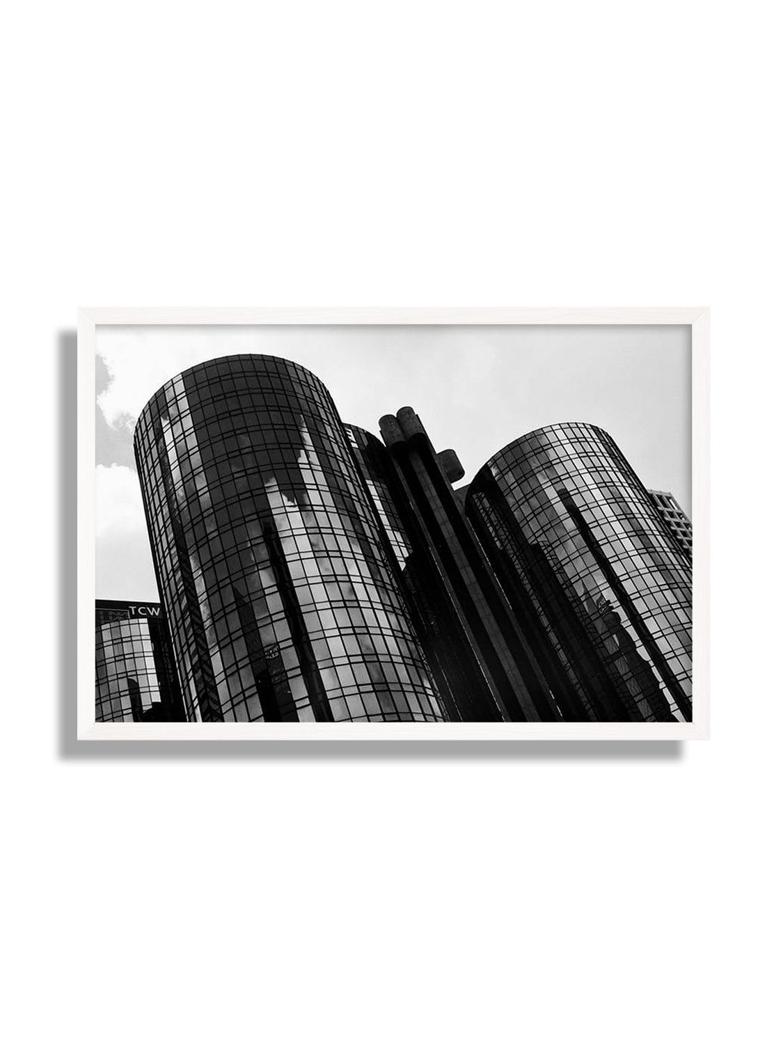 Fine art print "LA Skyline" by Adam Sherrett in white frame. |frame=White Frame|