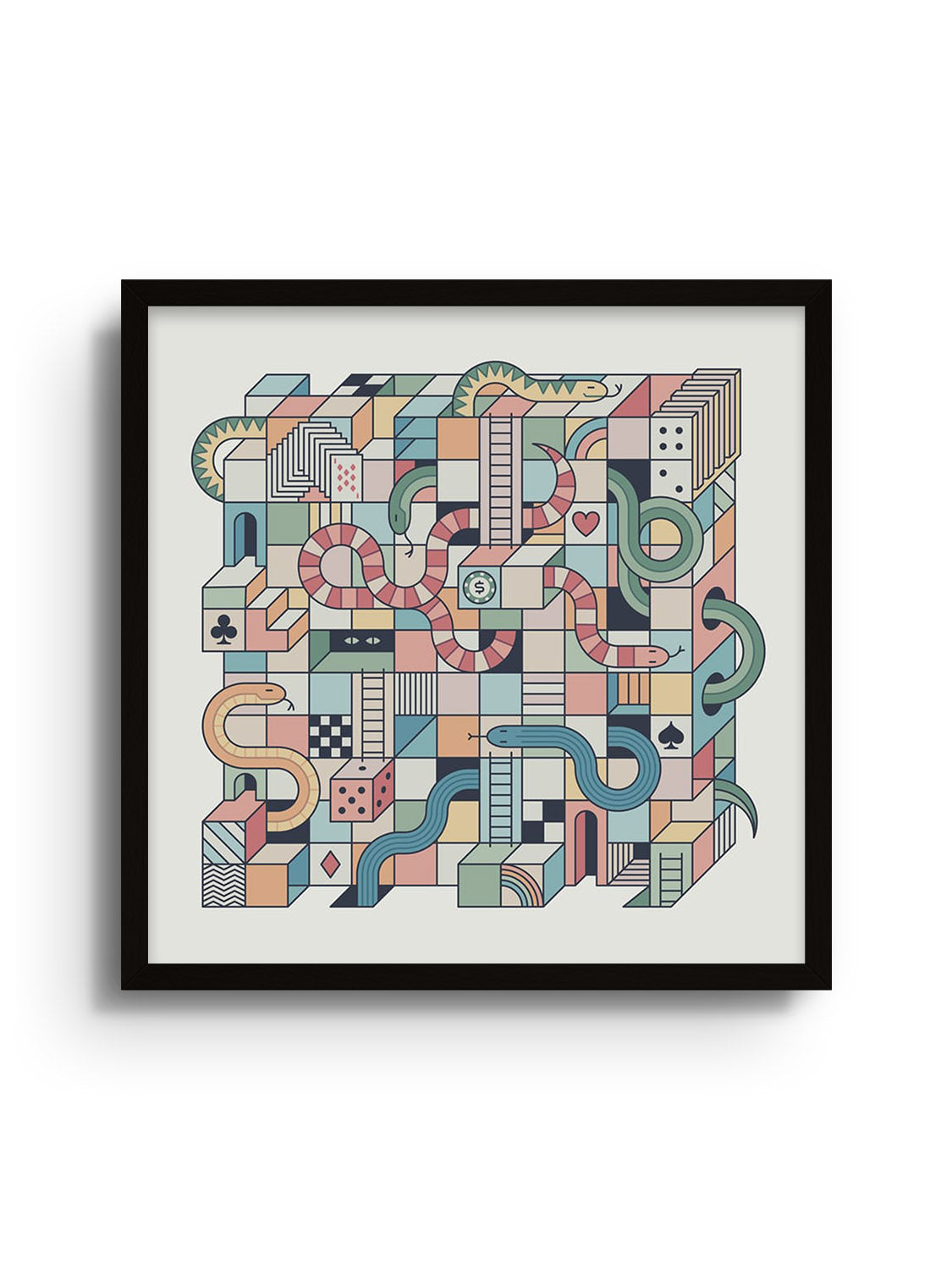 Fine art print "Mental Block 12" by Rick Crane in black frame. |frame=Black Frame|