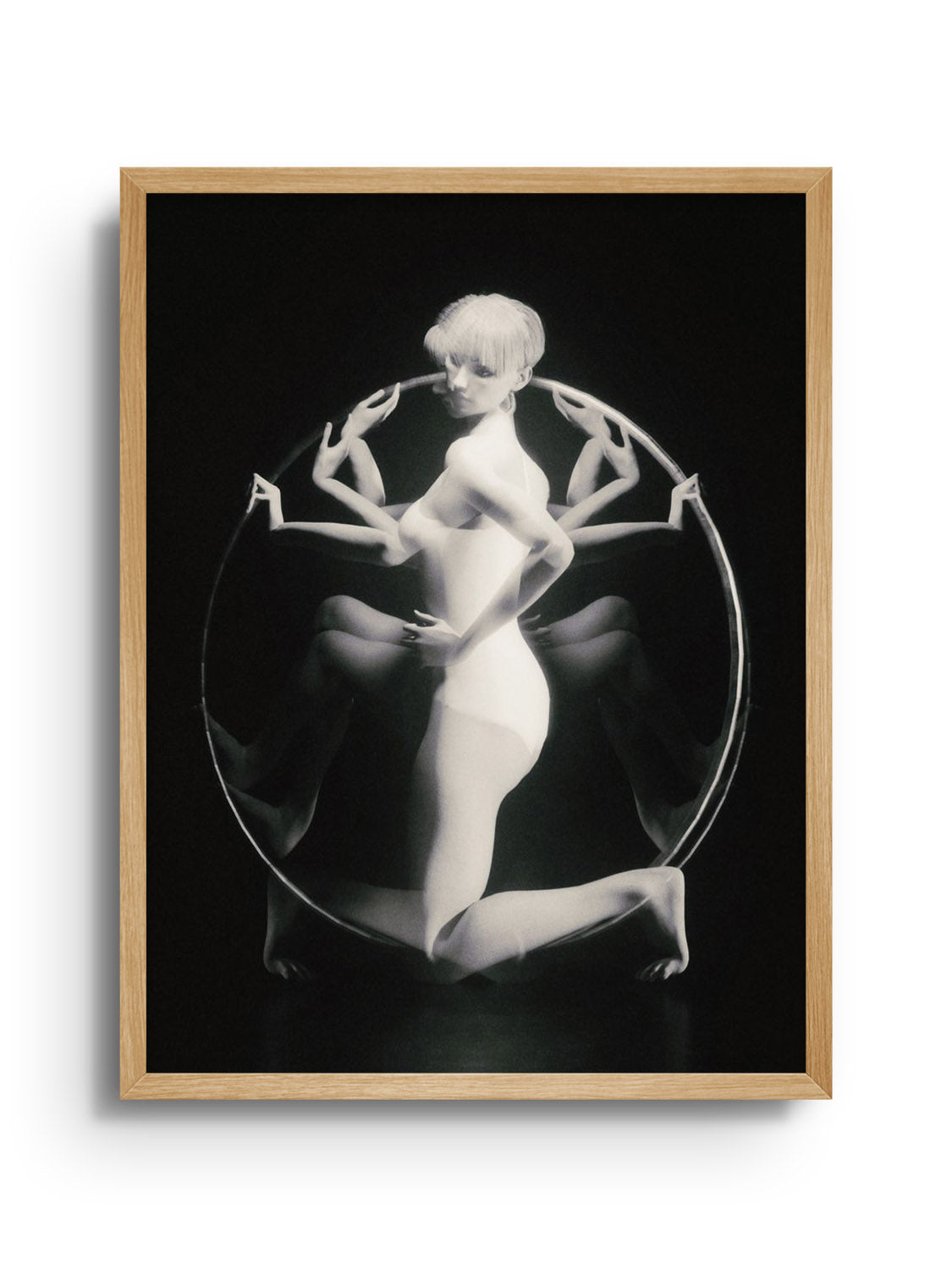 Fine art print "Dancer in the Dark" by denisa rahma in natural frame.
