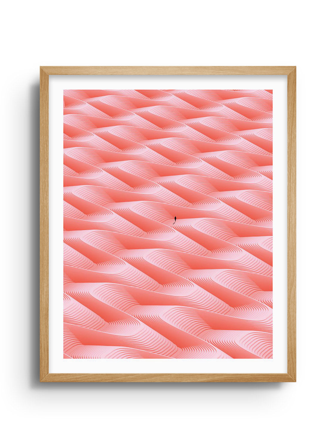 "Walking The Same Thought" by Michael Strevens fine art print in natural frame displayed.