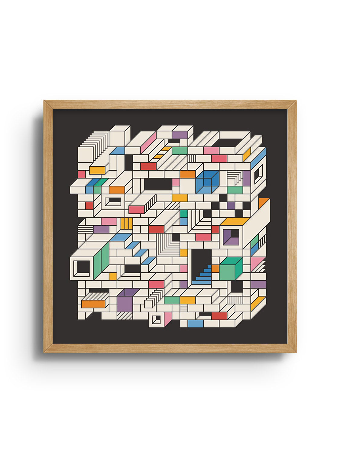 Fine art print "Mental Block 06" by Rick Crane in natural frame. |frame=Natural Frame|