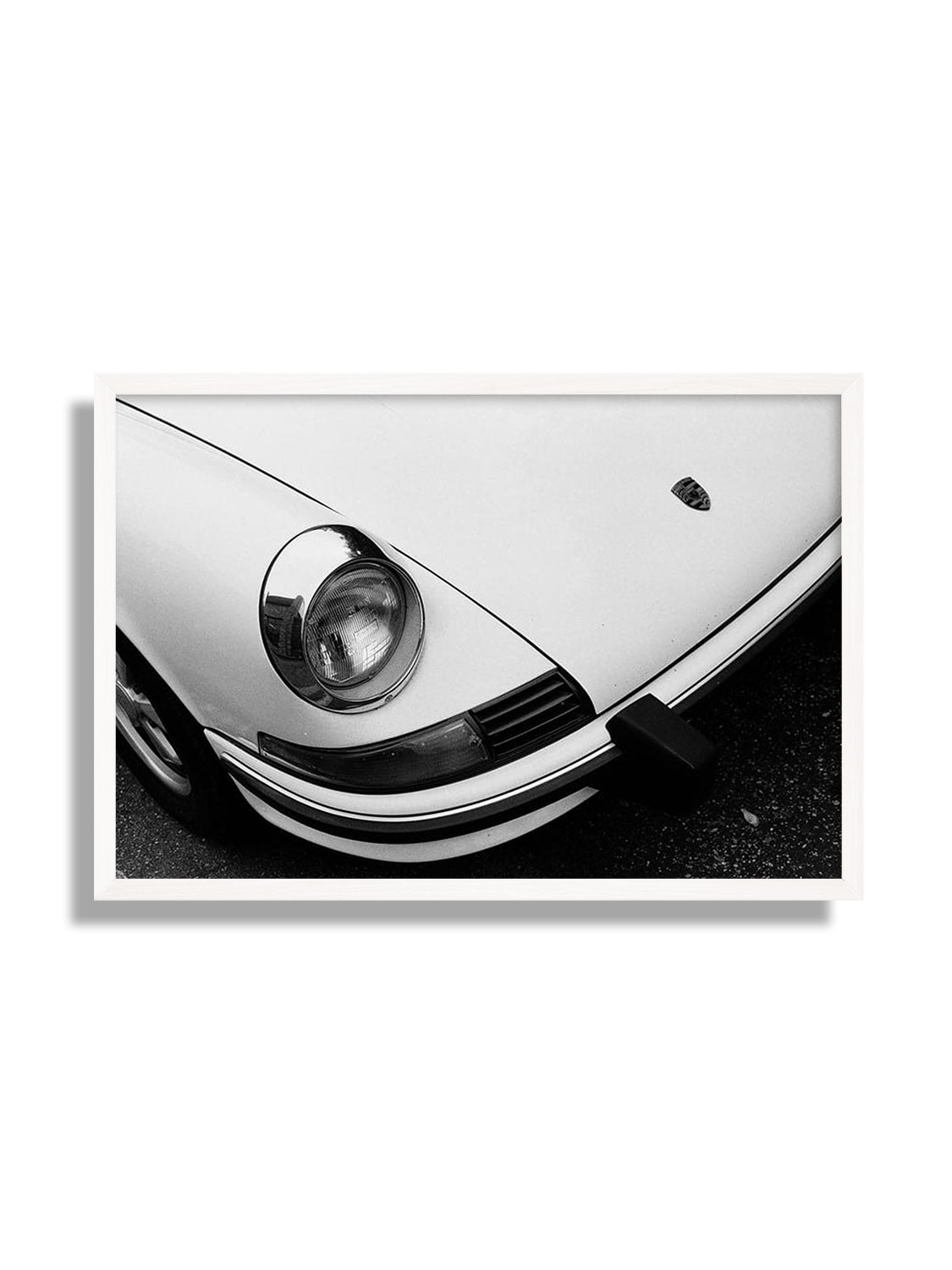 "Porsche Curves" by Adam Sherrett fine art print displayed in white frame. |frame=White Frame|