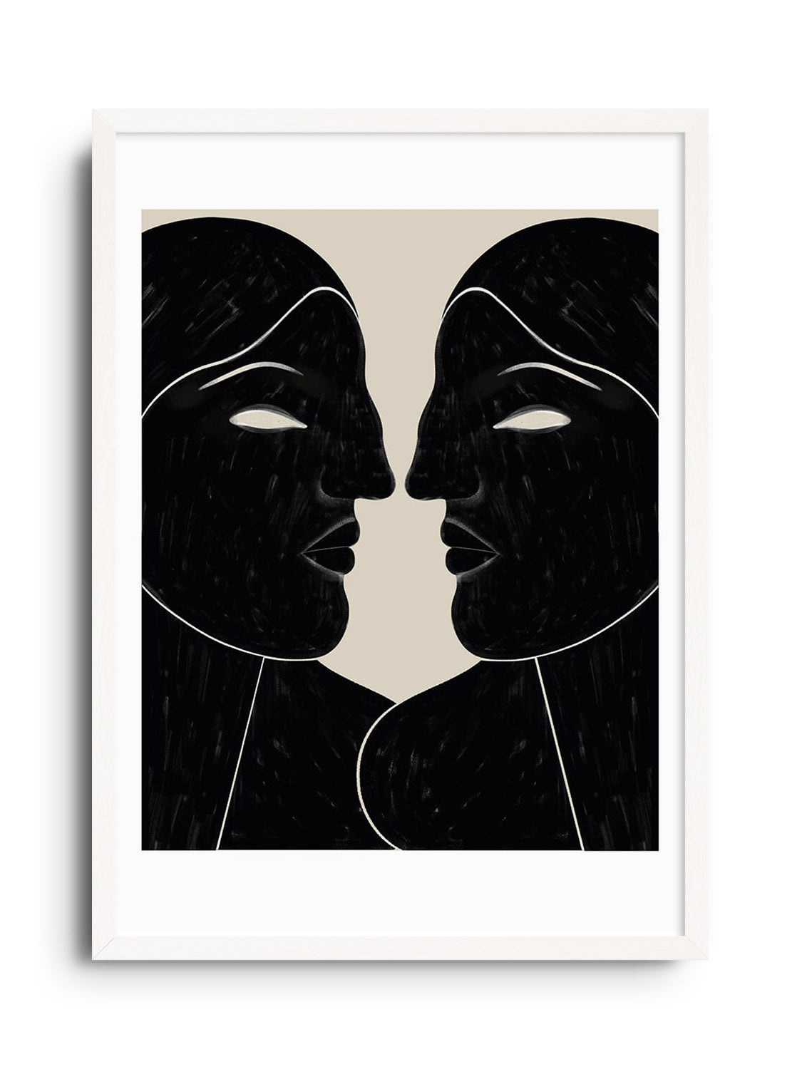 Fine art print “Watching You Watching Me” by Erika Lourenço in white frame, visually captivating and unique artwork display. |frame=White Frame|